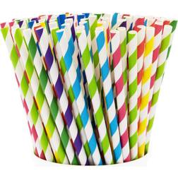 Gusto Paper Drinking Straws [200 Pack] 100% Biodegradable Assorted Colors
